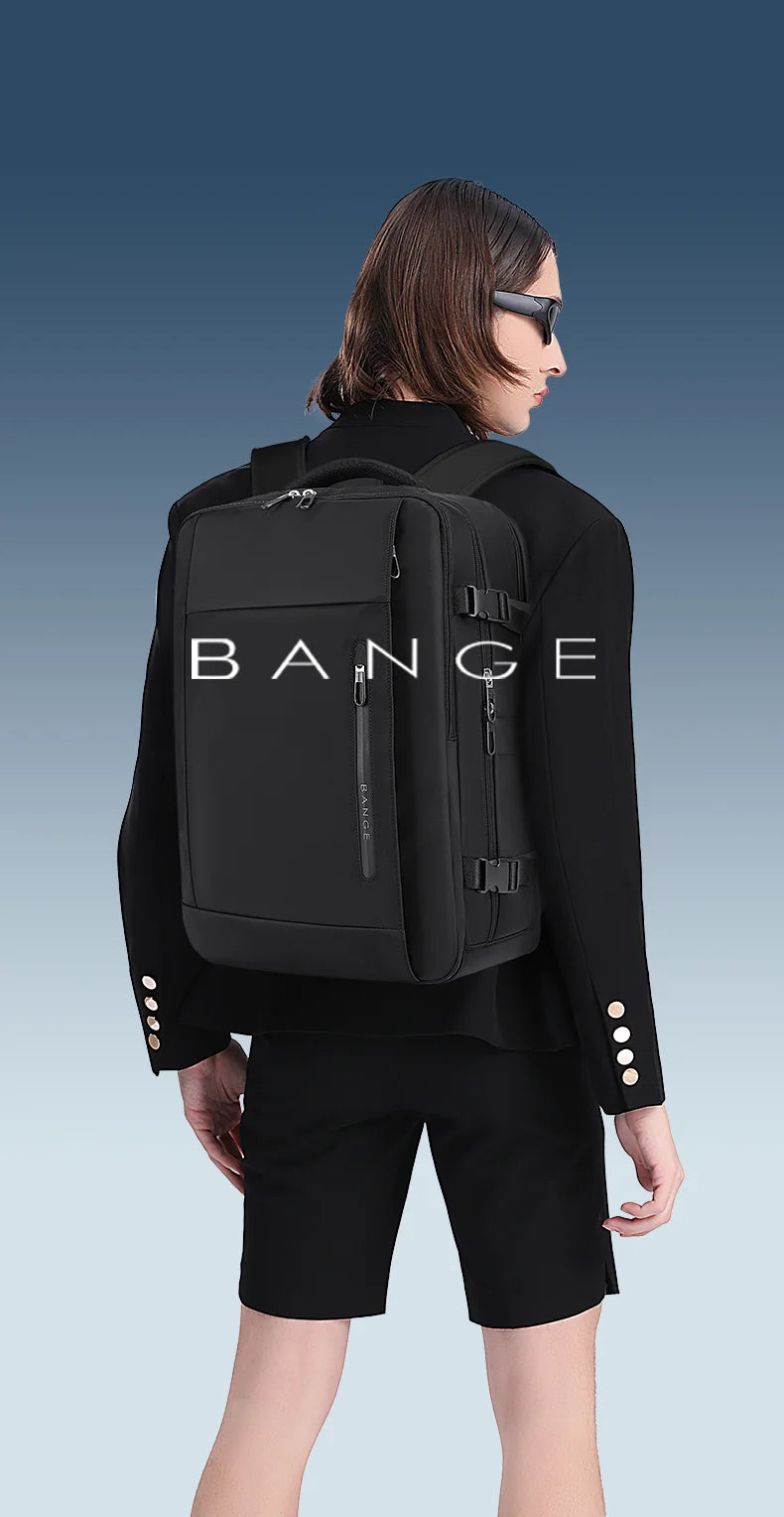 Big Big Bag #0018 - BANGE Men's 15.6" USB Waterproof Laptop Backpack – Travel, Work & School Bag