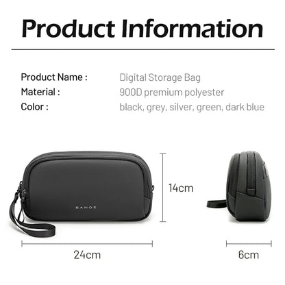 BANGE New Unisex Polyester Light Waterproof Digital USB Cable Storage Hand Bag, Electronics Travel Bag Organizer for Cable Case