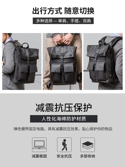Bange Casual Men Anti Theft Backpack 15.6 inch Multifunctional Waterproof Backpacks Daily Travel Bag School Rucksack With Belt