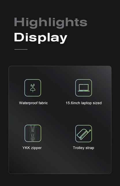 2024 New Fashion Men Business Backpack 15.6 in Laptop Backpack Work Man Bag Unisex Black Travel Male Backpack Mochila Waterproof