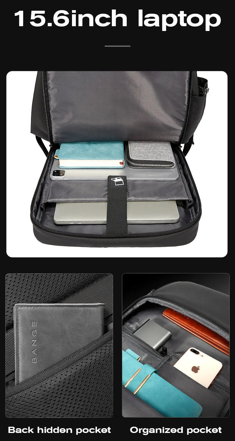 Big Big Bag #0035 - BANGE Large Capacity Laptop Backpack – 15.6" Waterproof Oxford with USB
