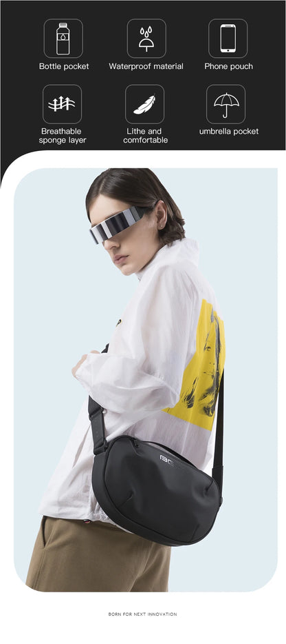 BANGE Men's Waterproof Crossbody Bag Oxford Large Capacity Multifunction Anti-theft Sling Shoulder Messenger Chest Bag Pack