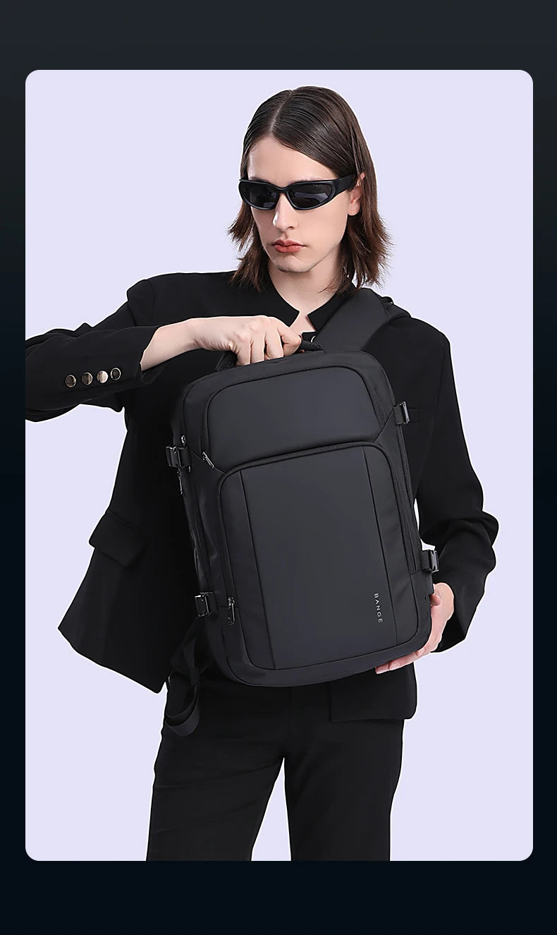 BANGE New Design Large Capacity USB Rechargable Travel Backpacks Men 15.6 inch Laptop Backpack Waterproof Outdoor Bag for Male