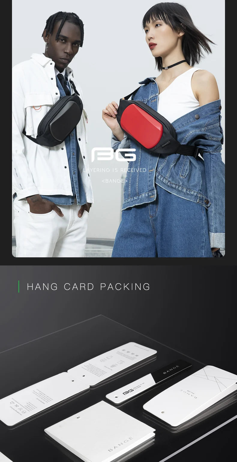 BANGE Chest Bag New Multifunction Crossbody Shoulder Messenger Bags Lightweight Anti-Theft Anti-stain Waterproof Short Trip Pack