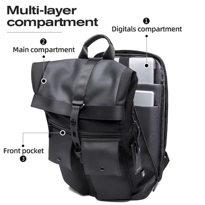 Bange Casual Men Anti Theft Backpack 15.6 inch Multifunctional Waterproof Backpacks Daily Travel Bag School Rucksack With Belt