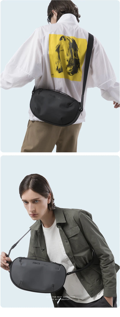 BANGE Men's Waterproof Crossbody Bag Oxford Large Capacity Multifunction Anti-theft Sling Shoulder Messenger Chest Bag Pack