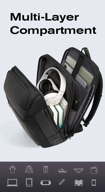 2024 New Fashion Men Business Backpack 15.6 in Laptop Backpack Work Man Bag Unisex Black Travel Male Backpack Mochila Waterproof