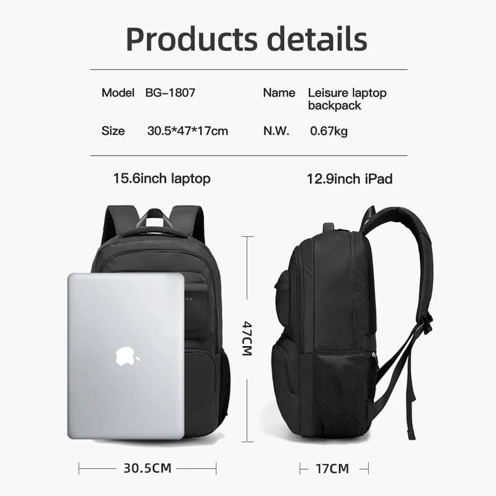 Big Big Bag #0032 - BANGE Waterproof Laptop Backpack – 15.6" Large Capacity Travel & School Bag