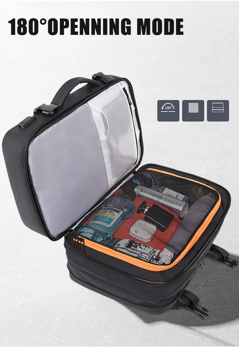 Big Big Bag #0015 - BANGE Expandable Waterproof Backpack – 17.3" Laptop Travel & Work Bag for Men