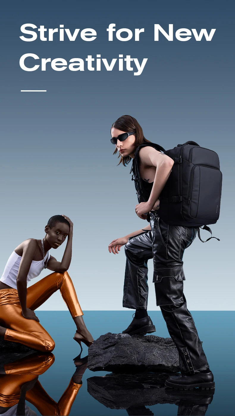 BANGE New Design Large Capacity USB Rechargable Travel Backpacks Men 15.6 inch Laptop Backpack Waterproof Outdoor Bag for Male