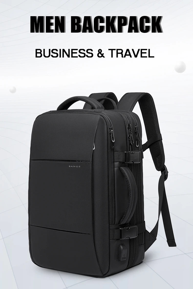 Big Big Bag #0015 - BANGE Expandable Waterproof Backpack – 17.3" Laptop Travel & Work Bag for Men