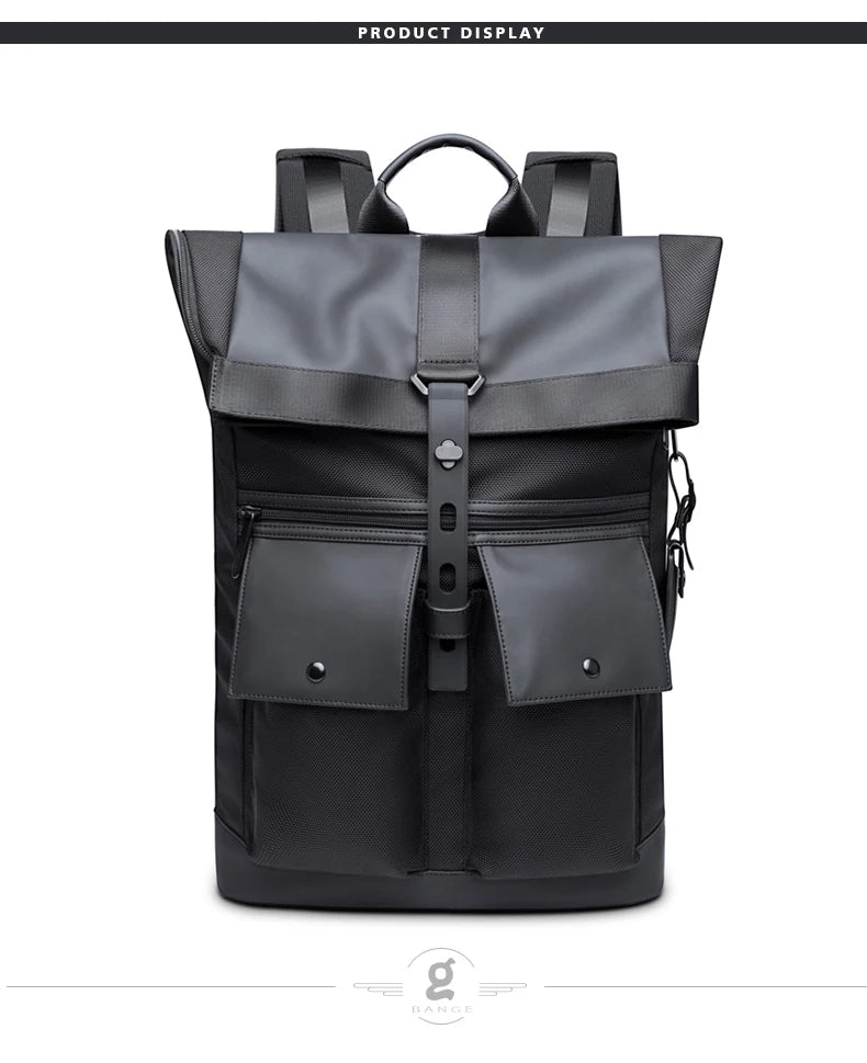 Bange Casual Men Anti Theft Backpack 15.6 inch Multifunctional Waterproof Backpacks Daily Travel Bag School Rucksack With Belt