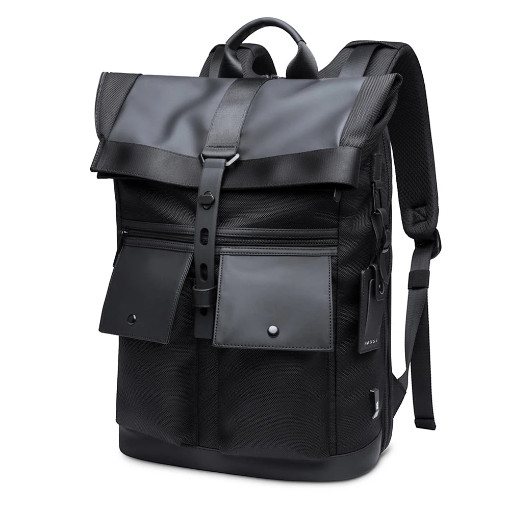 Bange Casual Men Anti Theft Backpack 15.6 inch Multifunctional Waterproof Backpacks Daily Travel Bag School Rucksack With Belt