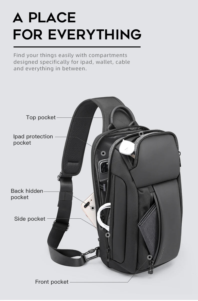 Bange New Oxford Fashion Waterproof Chest Bag Crossbody Bag Men's Models Men's Chest Bag Leisure Shoulder Satchel Large Capacity