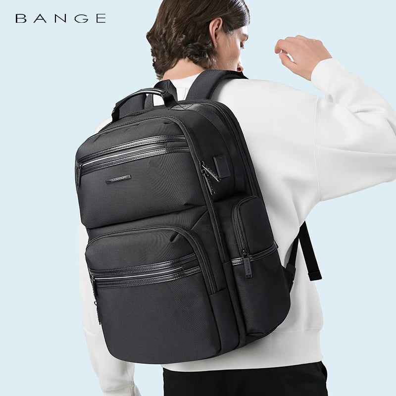 BANGE Anti Theft Laptop Backpack 15.6" Anti-wrinkle Waterproof USB Recharging Oxford Backpack Men Fashion Travel Bag Backpacks