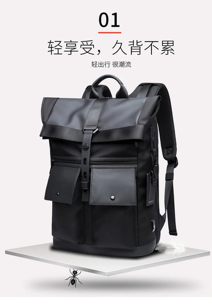 Bange Casual Men Anti Theft Backpack 15.6 inch Multifunctional Waterproof Backpacks Daily Travel Bag School Rucksack With Belt