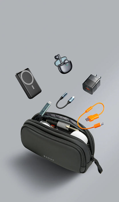 BANGE New Unisex Polyester Light Waterproof Digital USB Cable Storage Hand Bag, Electronics Travel Bag Organizer for Cable Case