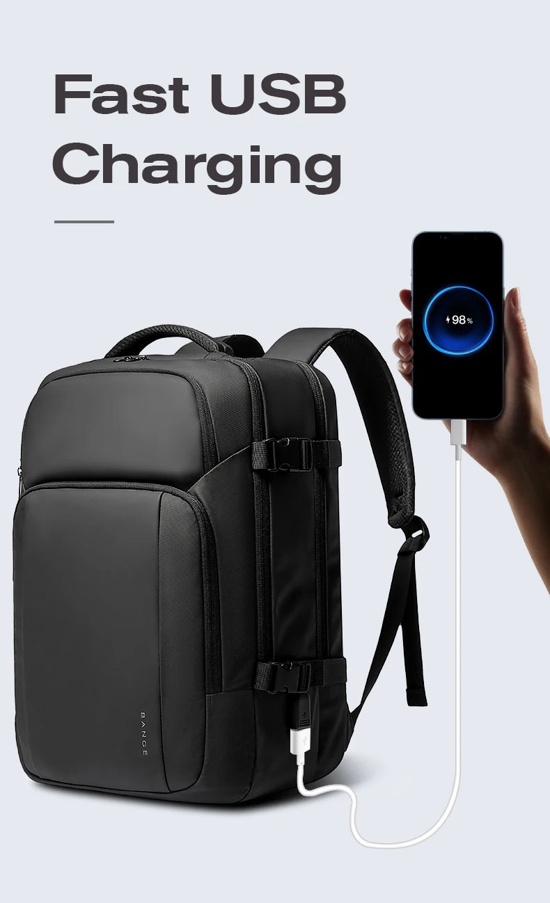 Big Big Bag #0035 - BANGE Large Capacity Laptop Backpack – 15.6" Waterproof Oxford with USB