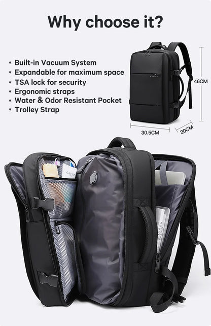 Big Big Bag #0036 - BANGE Expandable Travel Backpack – 17" Laptop, Vacuum Compression, Waterproof