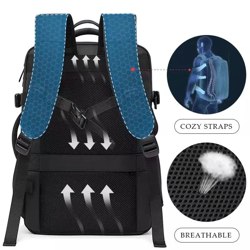 Big Big Bag #0015 - BANGE Expandable Waterproof Backpack – 17.3" Laptop Travel & Work Bag for Men