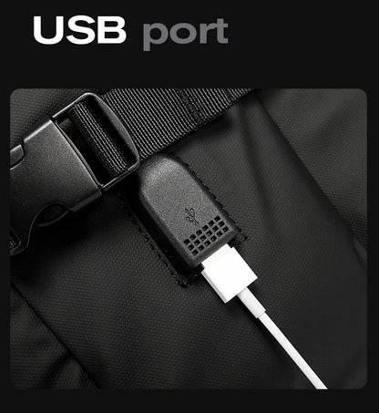 BANGE New Design Large Capacity USB Rechargable Travel Backpacks Men 15.6 inch Laptop Backpack Waterproof Outdoor Bag for Male