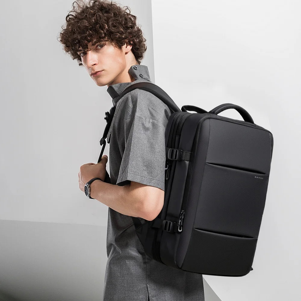 Big Big Bag #0015 - BANGE Expandable Waterproof Backpack – 17.3" Laptop Travel & Work Bag for Men