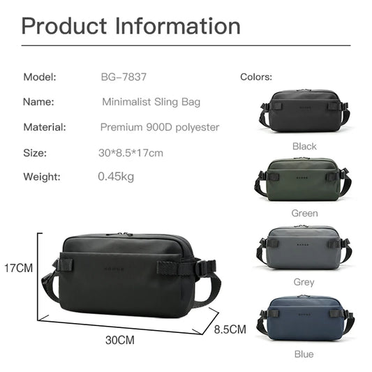 BANGE Daily Use Crossbody Bag Minimalist Chest Shoulder Pack for Men and Women Sling Bag Waterproof Lightweight Pack For Travel