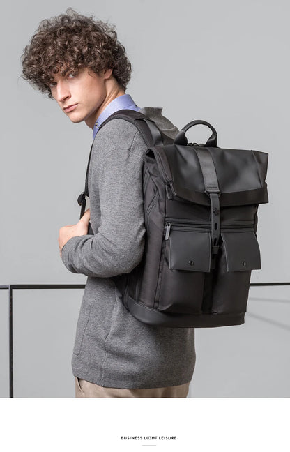 Bange Casual Men Anti Theft Backpack 15.6 inch Multifunctional Waterproof Backpacks Daily Travel Bag School Rucksack With Belt