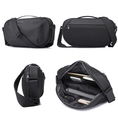 BANGE Men's Waterproof Crossbody Bag Oxford Large Capacity Multifunction Anti-theft Sling Shoulder Messenger Chest Bag Pack