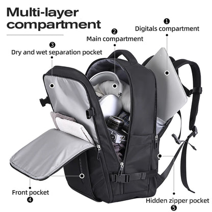 Big Big Bag #0018 - BANGE Waterproof Laptop Backpack – 15.6" USB Charging Business & Travel Bag for Men