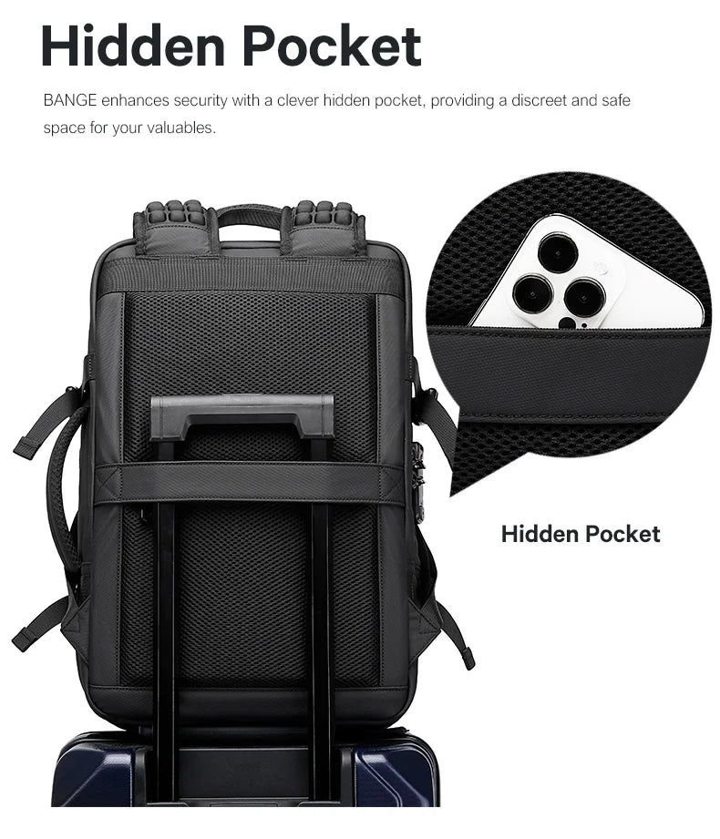 Big Big Bag #0036 - BANGE Expandable Travel Backpack – 17" Laptop, Vacuum Compression, Waterproof