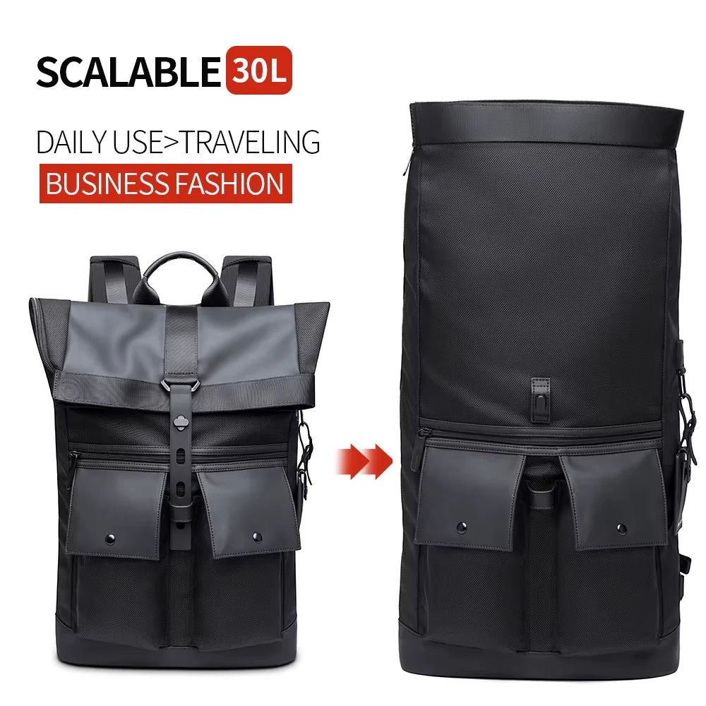 Bange Casual Men Anti Theft Backpack 15.6 inch Multifunctional Waterproof Backpacks Daily Travel Bag School Rucksack With Belt
