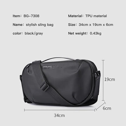BANGE Men's Waterproof Crossbody Bag Oxford Large Capacity Multifunction Anti-theft Sling Shoulder Messenger Chest Bag Pack