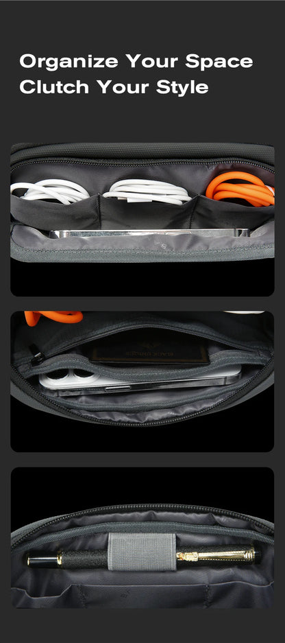 BANGE New Unisex Polyester Light Waterproof Digital USB Cable Storage Hand Bag, Electronics Travel Bag Organizer for Cable Case