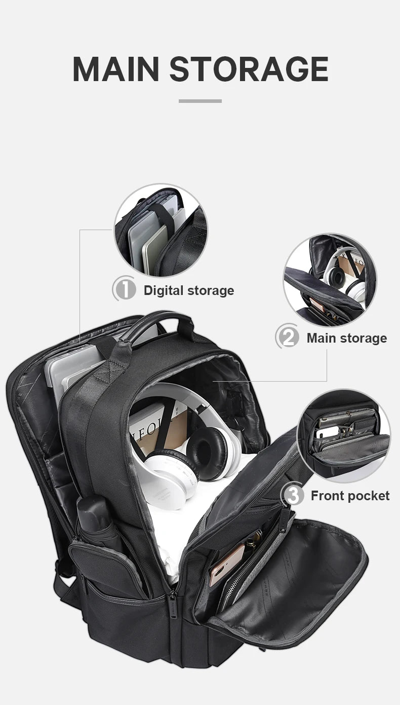 BANGE Anti Theft Laptop Backpack 15.6" Anti-wrinkle Waterproof USB Recharging Oxford Backpack Men Fashion Travel Bag Backpacks