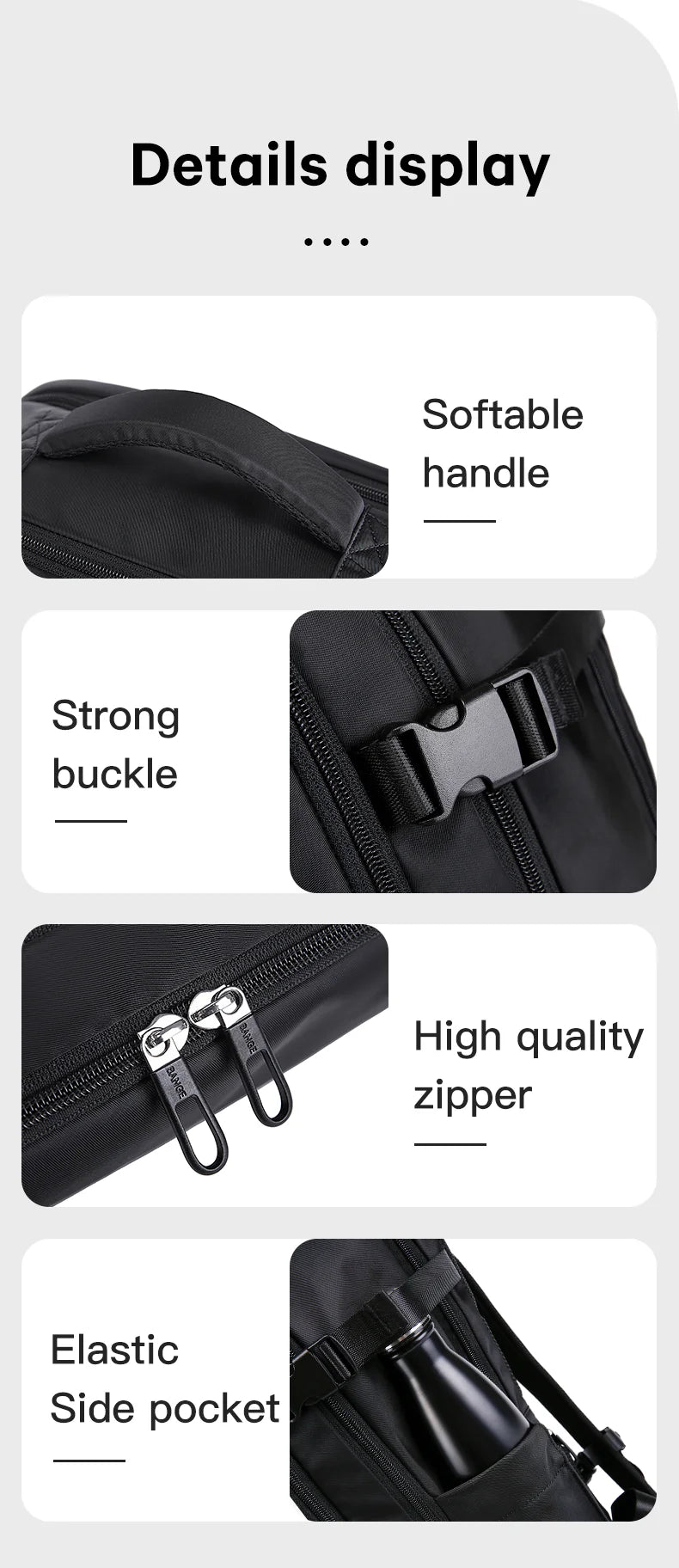 Big Big Bag #0018 - BANGE Waterproof Laptop Backpack – 15.6" USB Charging Business & Travel Bag for Men