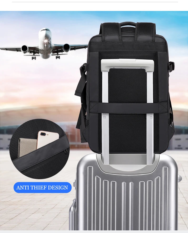 Big Big Bag #0015 - BANGE Expandable Waterproof Backpack – 17.3" Laptop Travel & Work Bag for Men