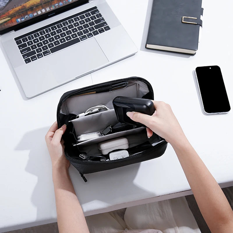 BANGE Travel Electronics Organizer Portable Cord Case Tech Storage Bag Extra Large 3 Layers Universal Carry Cable Bag for Phone