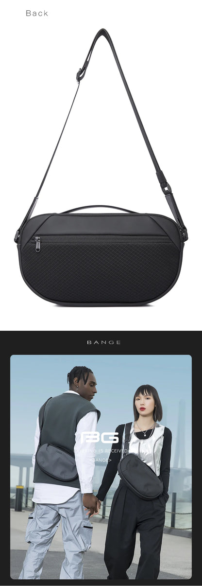 BANGE Men's Waterproof Crossbody Bag Oxford Large Capacity Multifunction Anti-theft Sling Shoulder Messenger Chest Bag Pack