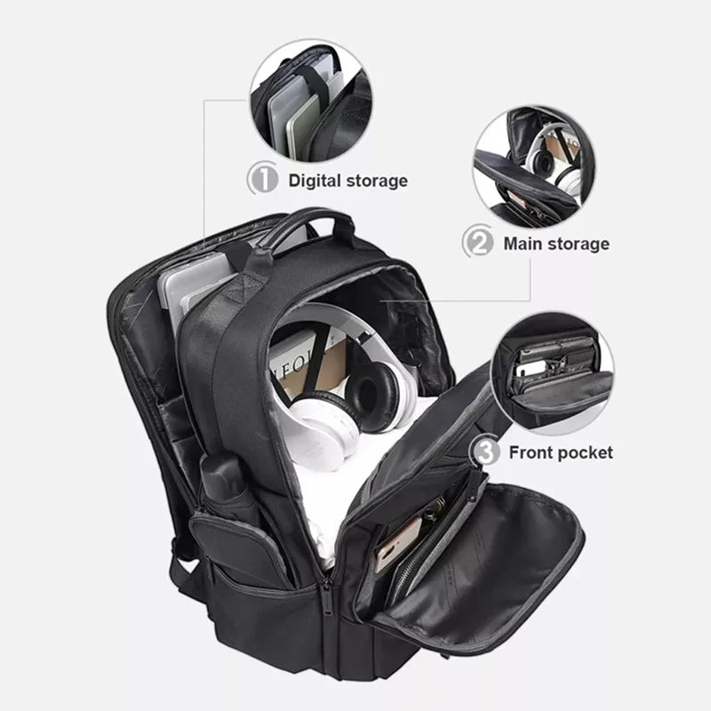 BANGE Anti Theft Laptop Backpack 15.6" Anti-wrinkle Waterproof USB Recharging Oxford Backpack Men Fashion Travel Bag Backpacks