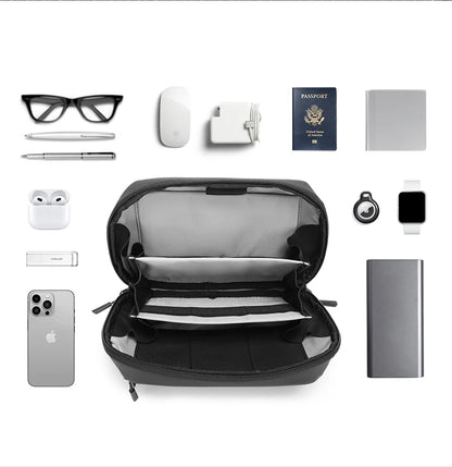 BANGE Multi-Layers Tech Pouch Oxford Warerproof Organizer Case Portable Data Cable Storage Bag Gadget Bag for Travel USB Charger