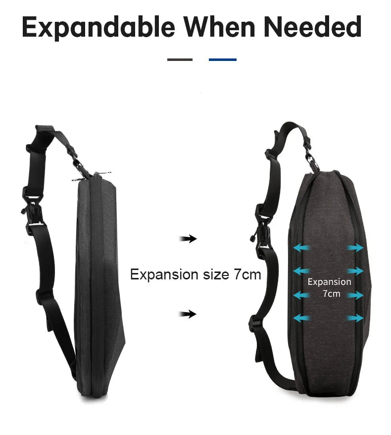 Big Big Bag #0029 - BANGE Waterproof Sling Bag – Multifunction Shoulder & Chest Pack for Men (Fits 7–9" iPad)