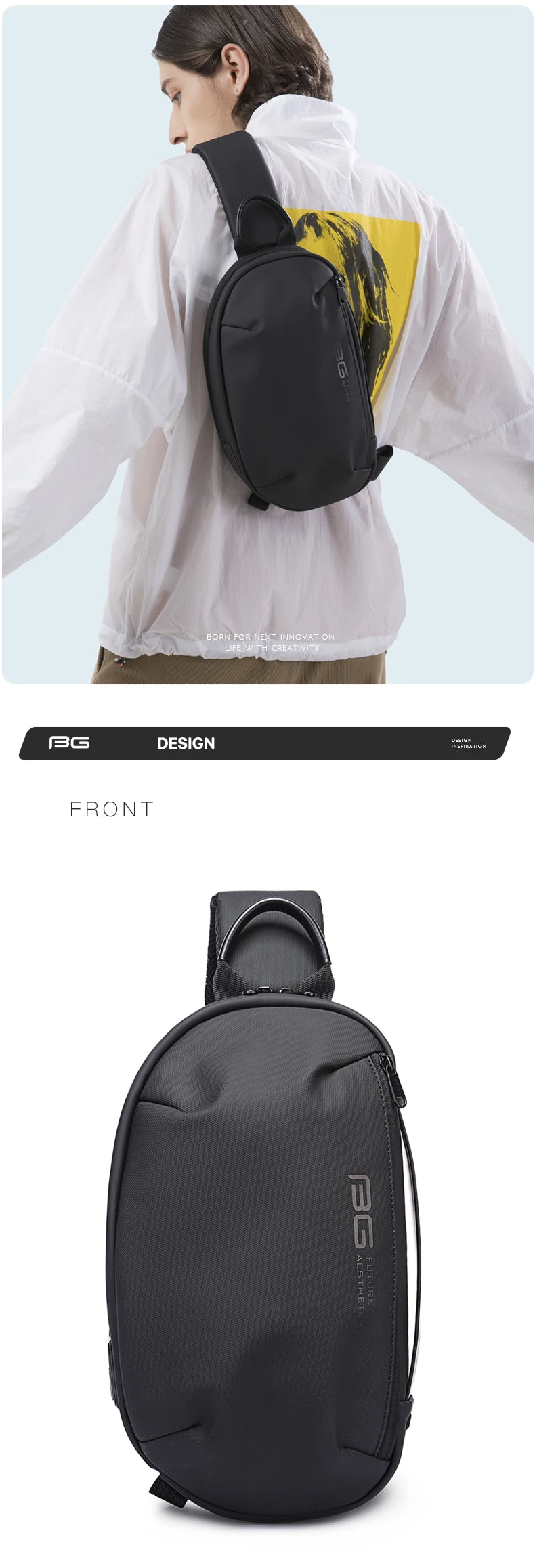 BANGE 2022 New Anti-theft Multifunction Crossbody Bag Shoulder Messenger Bags Male Waterproof Short Trip Chest Bag Pack for Men