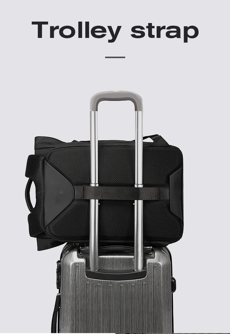 BANGE 15.6-inch laptop Men's business backpack waterproof multi compartment travel bag Black backpack suitable for men and women
