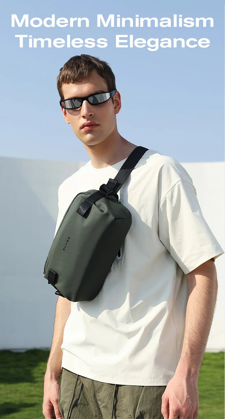 BANGE Daily Use Crossbody Bag Minimalist Chest Shoulder Pack for Men and Women Sling Bag Waterproof Lightweight Pack For Travel